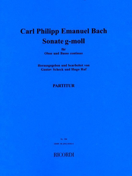 C.Ph.E. Bach: Sonate g-moll fr Oboe +<br>BC - Hgb Scheck/Ruf