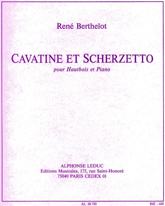 R. Berthelot: Cavatine et Scherzetto<br>für Oboe + Klavier