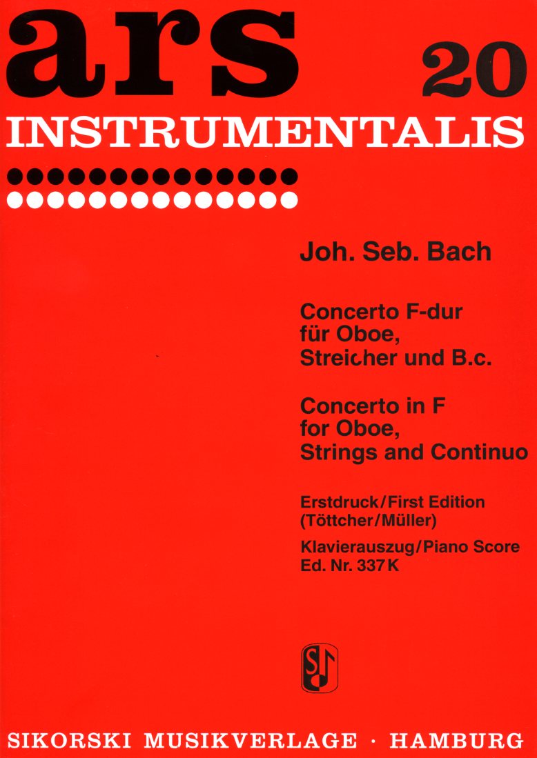 J.S. Bach: Konzert F-Dur fr<br>Oboe + Orch. - KA - Sikorski