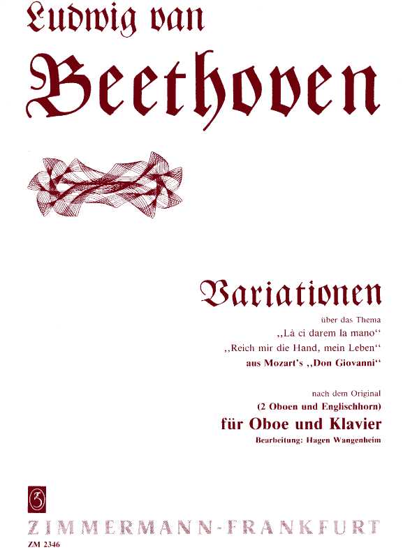 Beethoven: Sonate f. Oboe + Klavier über<br>Reich-mir-die-Hand /bearb.H. Wangenheim