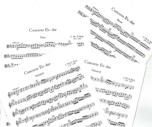 C.Ph.E. Bach: Konzert Es-Dur<br>Oboe + Orch. - Stimmen (3/3/2/3)