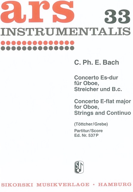 C.Ph.E. Bach: Konzert Es-Dur<br>Oboe + Orch. - Partitur
