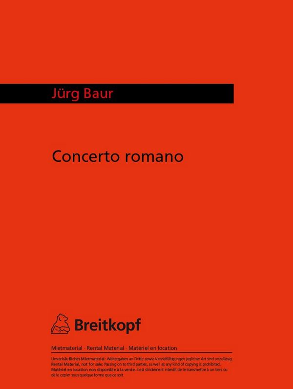 J. Baur: &acute;Concerto Romano&acute; fr Oboe +<br>Orchester - KA