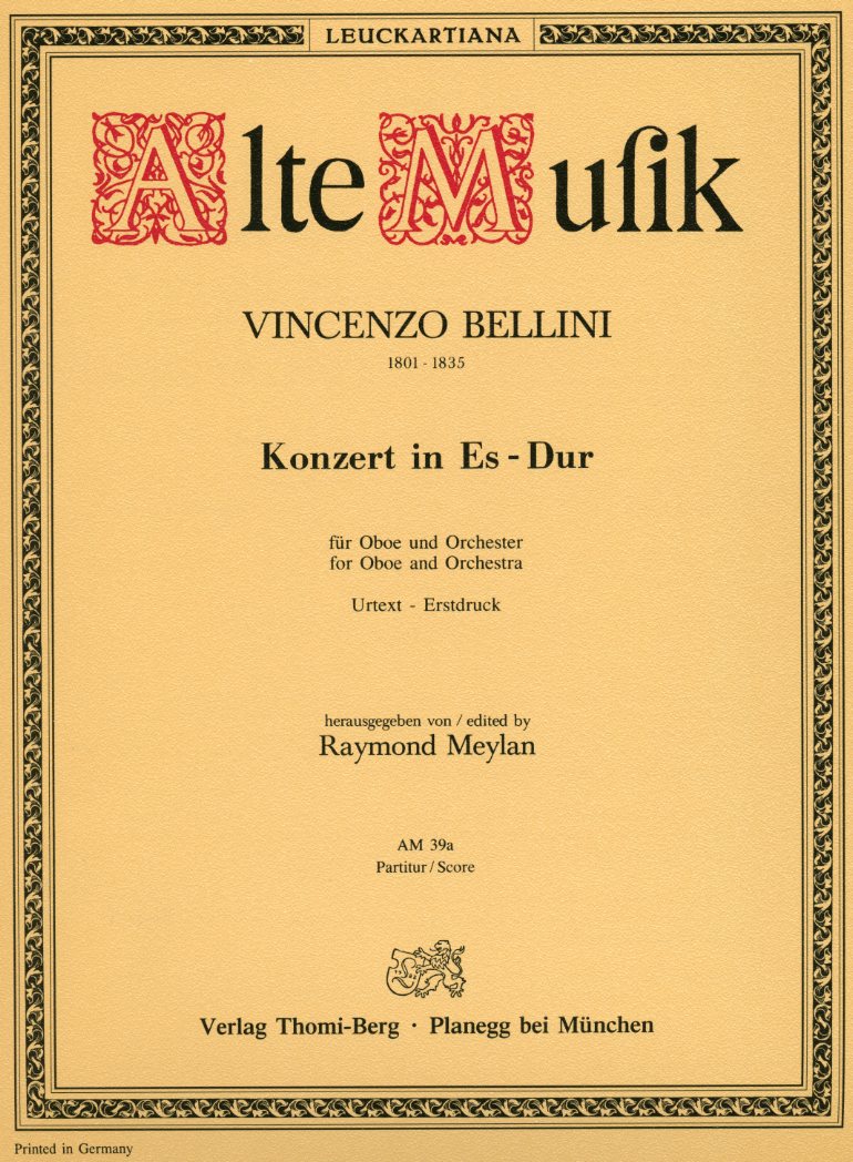 V. Bellini: Concerto Es-Dur für Oboe<br>+ Orch. - Partitur