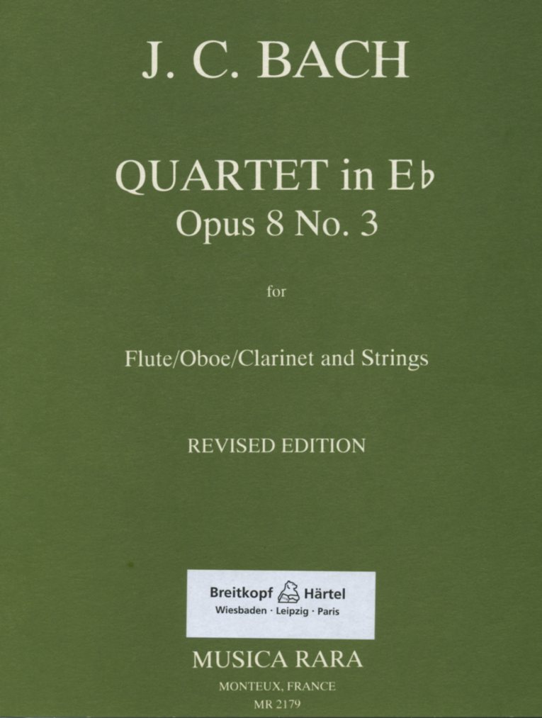 J.C. Bach: Quartett Es-Dur op. 8/3 für<br>Oboe, Violine, Viola + V.cello