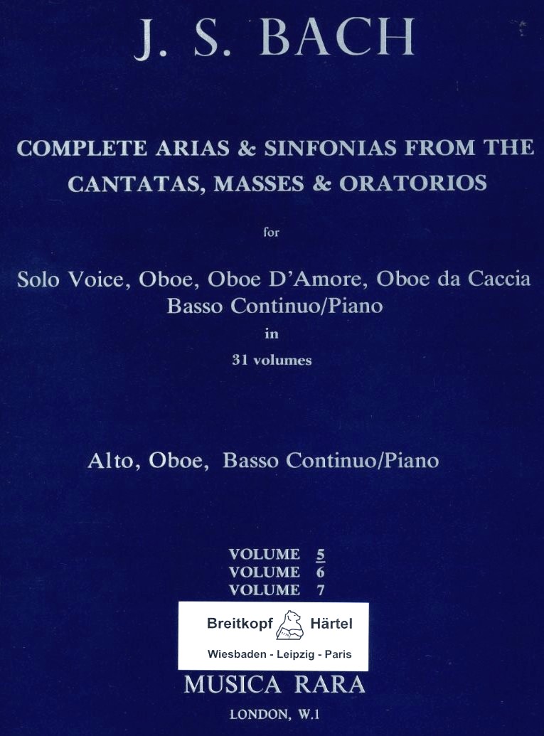 J.S. Bach: Kompl. Arien + Sinfonien<br>für Alt, Oboe + BC - Band 5