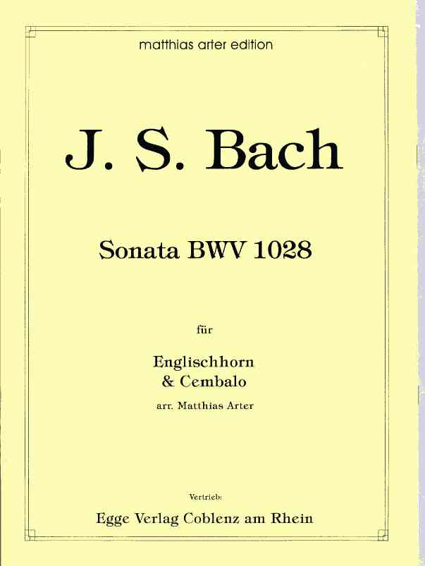 J.S. Bach: Sonate für Engl. Horn + BC<br>BWV 1028 (original für Gambe)