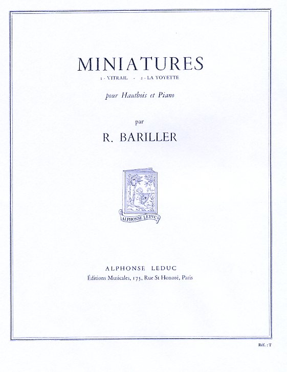 Bariller: Miniatures<br>Oboe + Klavier