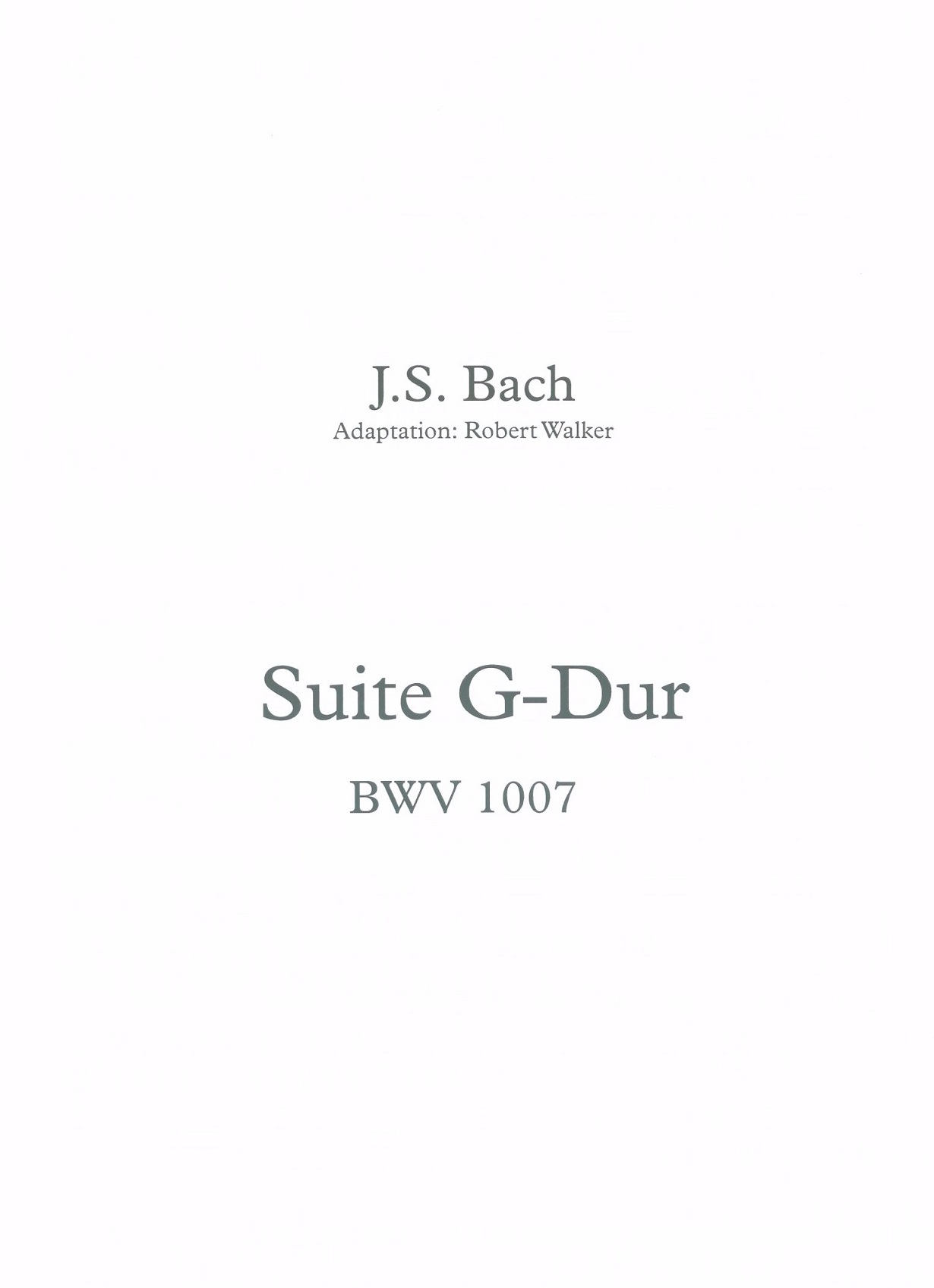 J.S. Bach: Suite G-Dur BWV 1007<br>Oboe solo (orig. Cello) / arr. R. Walker