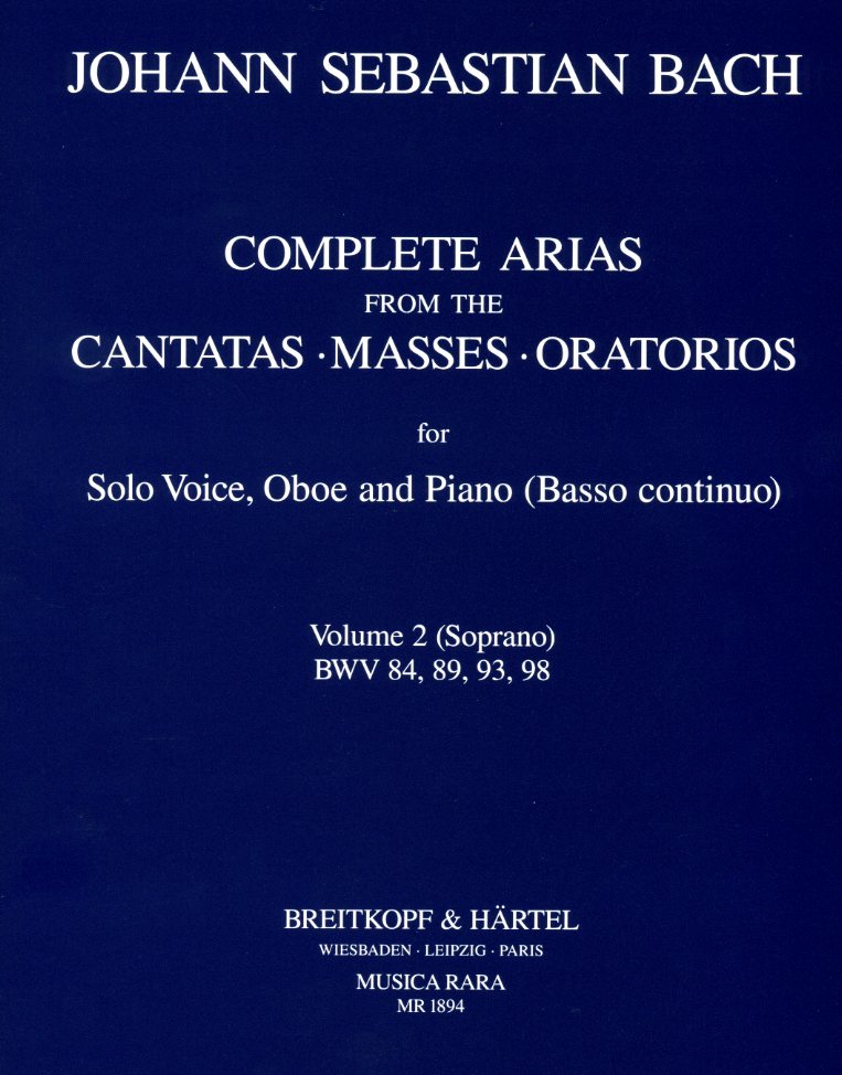 J.S. Bach: Kompl. Arien + Sinfonien<br>für Sopran, Oboe + BC - Band 2