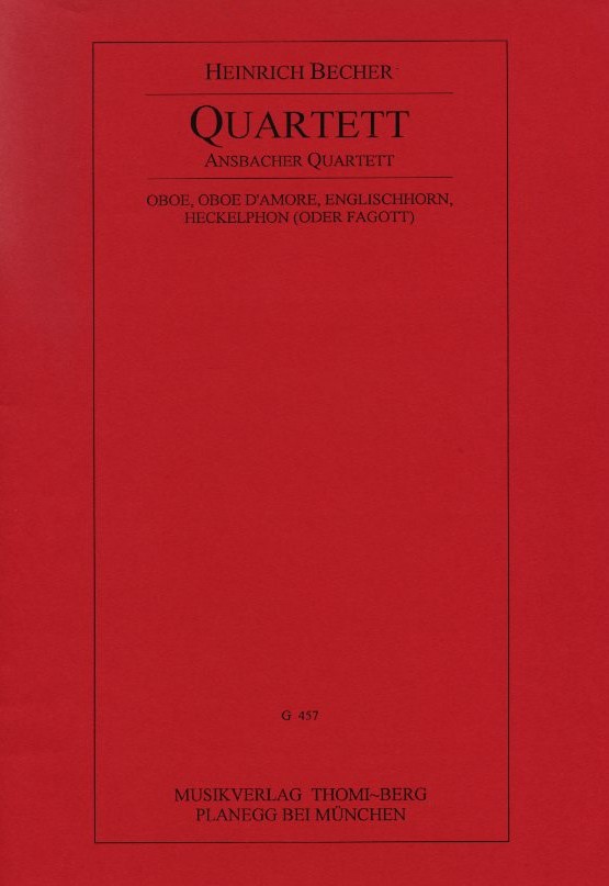 H. Becher(1906-65): Ansbacher Quartett<br>Ob, Ob&acute;damore, EH + Heckelphon