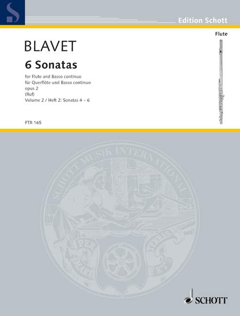 M. Blavet: 6 Sonaten op. 2(4-6) - Band 2<br>für Oboe (Flöte) + BC