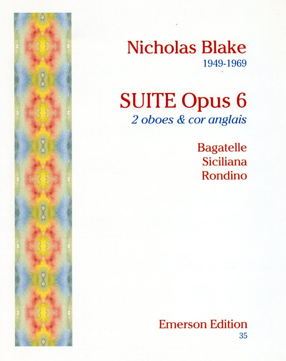 N. Blake: Suite op. 6 für 2 Oboe +<br>Engl. Horn