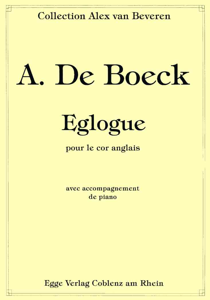 A.de Boeck: Eglogue<br>für Engl. Horn + Klavier
