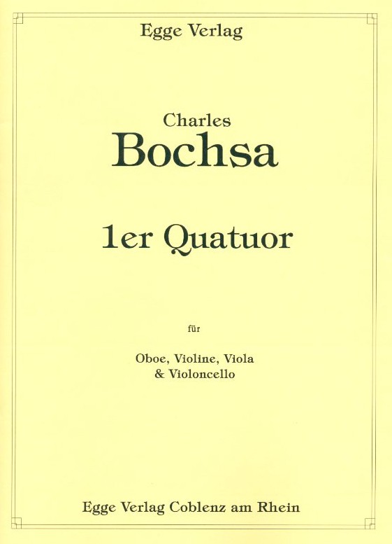 Ch. Bochsa(1760-1821): 1. Quartett<br>für Oboe + Streichtrio -Part+St