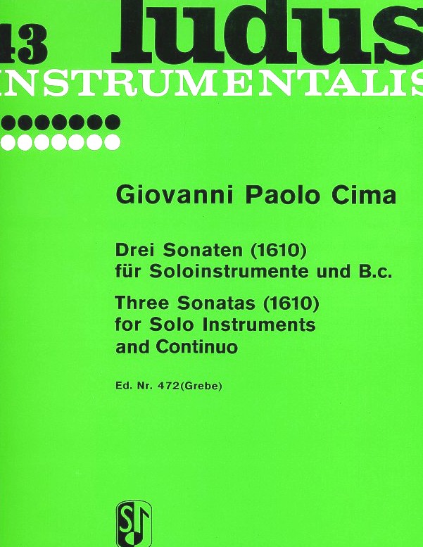 G.P. Cima: Drei Sonaten für<br>Soloinstrumente + BC