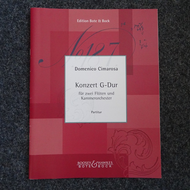 Cimarosa: Konzert G-Dur für 2 Flöten<br>(Flöte+Oboe) + Streicher - Partitur