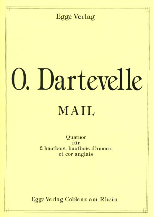 O. Darteville(*1957): Mail -fr 2 Oboen<br>Oboe d&acute;amore+EH /mit CD Einspielung