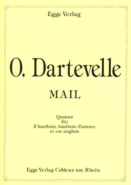 O. Darteville(*1957): Mail -fr 2 Oboen<br>Oboe d&acute;amore+EH /mit CD Einspielung