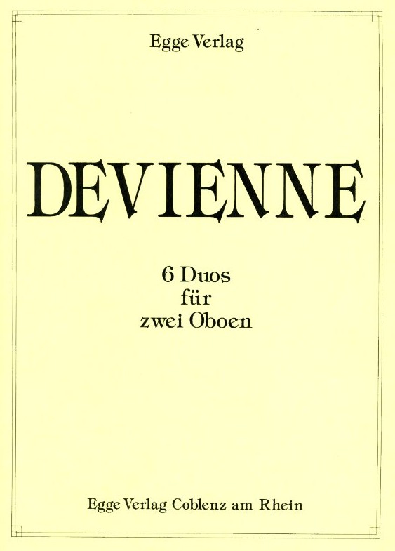 F. Devienne: 6 Duos für 2 Oboen<br>
