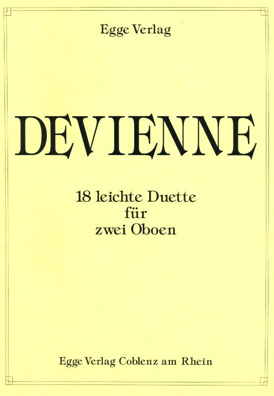 F. Devienne: 18 leichte Duette für<br>2 Oboen