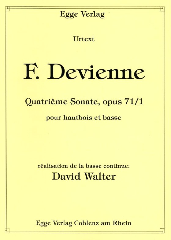 F. Devienne: Sonate in G op. 71/1<br>fr Oboe + BC / David Walter