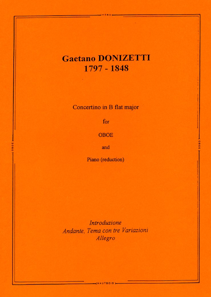 G. Donizetti(1797-1848): Concertino<br>B-Dur für Oboe + Orch. - KA