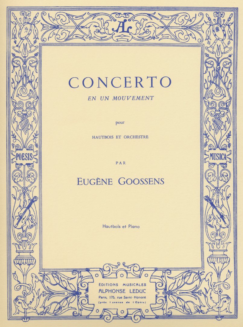 E. Goosens: Concerto en un Mouvement<br>op. 45 - fr Oboe + Orch. - KA