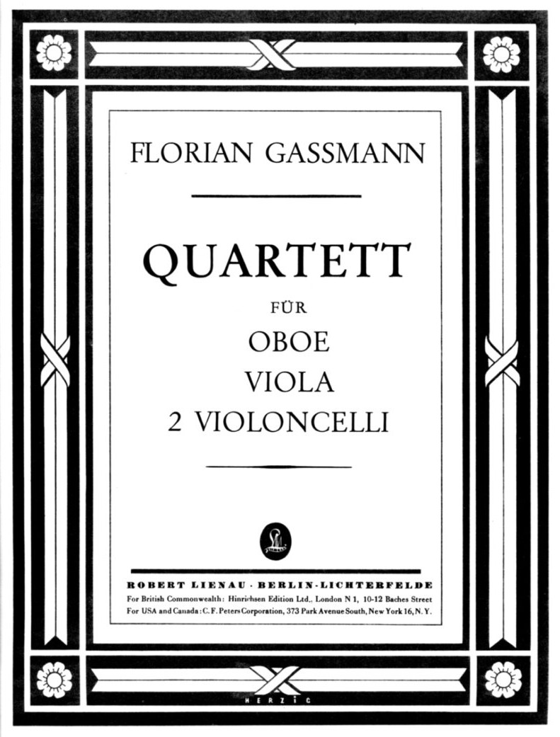 F. Gassmann: Quartett B-Dur für Oboe<br>Viola + 2 Violoncello