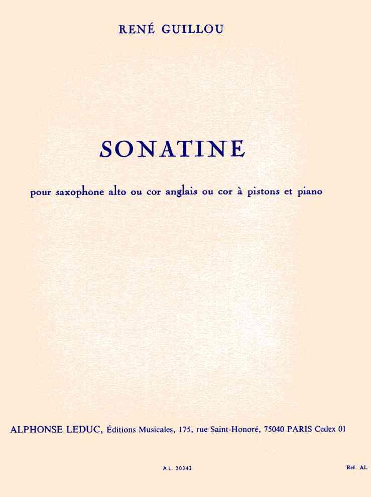 R. Guillou: Sonatine für Engl. Horn<br>(oder Alt-Sax) + Klavier