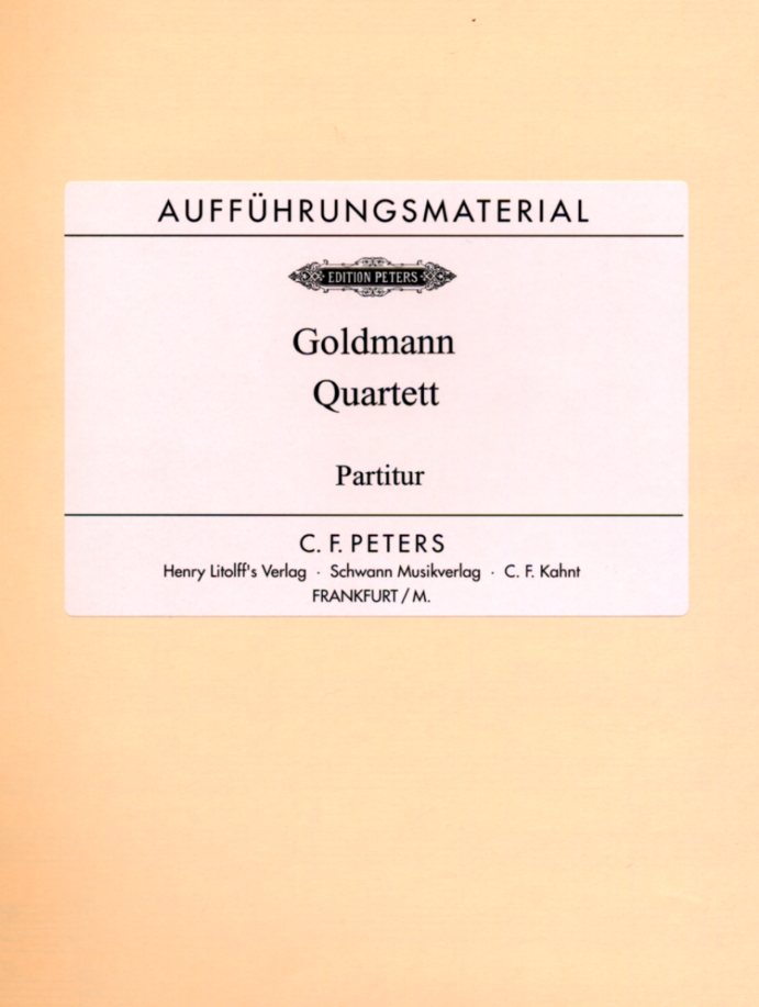 Fr. Goldmann(*1941): Quartett für Oboe<br>+Streichtrio/Stimmen+Part. /Vorabdruck