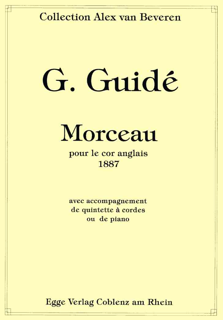 G. Guidè(1859-1917): Morceau(1887)<br>Engl. Horn +Streichquintett -Stim.+Part.