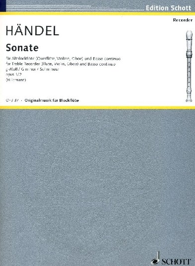 G.Fr. Hndel: Sonate g-moll HWV 360<br>Oboe (Blockflte) + BC / Hillemann