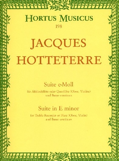 J. Hotteterre: Suite e-moll op. 5 für<br>Oboe (Blockflöte) + BC