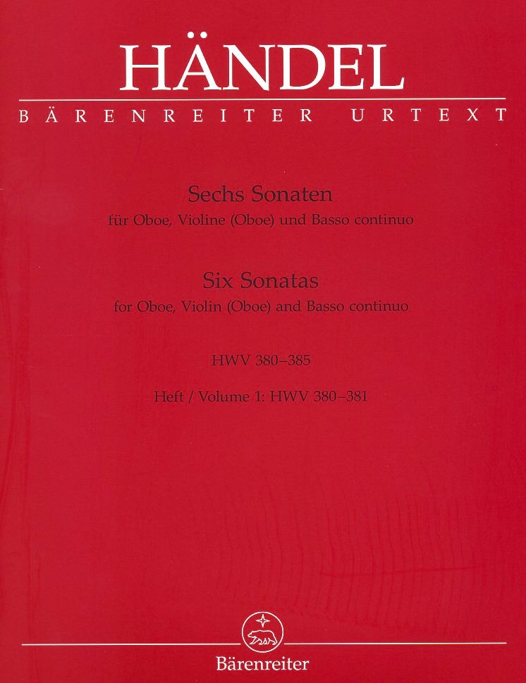 G.Fr. Händel: 6 Sonaten für<br>Oboe, Violine + BC Bd 1 - HWV 380-381