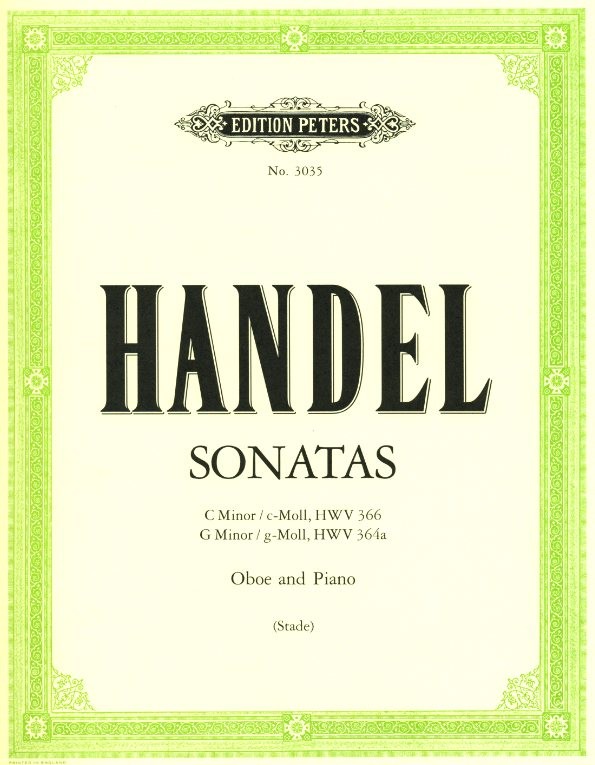 G.Fr. Händel: 2 Sonaten c-moll + g-moll<br>HWV 364a + 366 - für Oboe + BC -(Peters)
