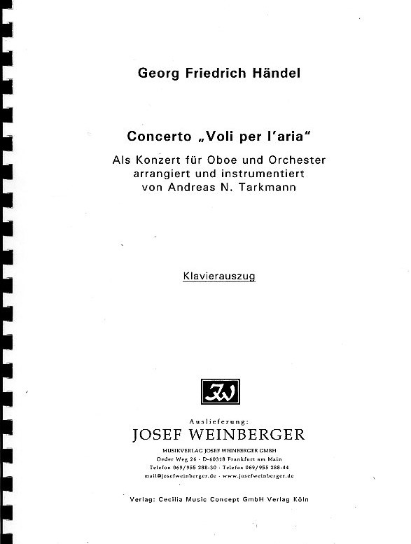 G.F. Hndel: Concerto &acute;Voli per l&acute;aria&acute;<br>fr Oboe + Orch. - KA