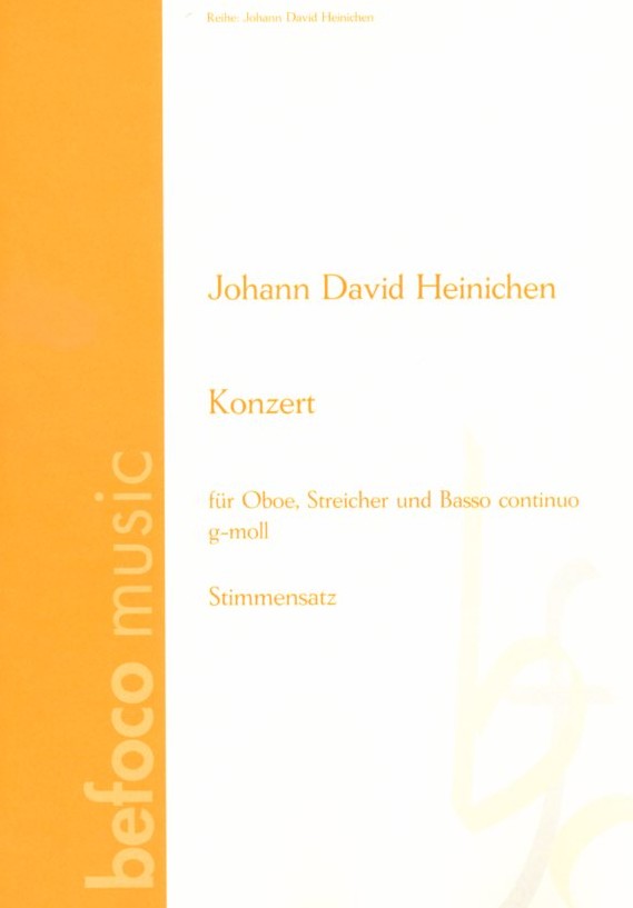 J.D. Heinichen: Konzert g-moll für Oboe,<br>Streicher + BC - Stimmen 1.1.1.1