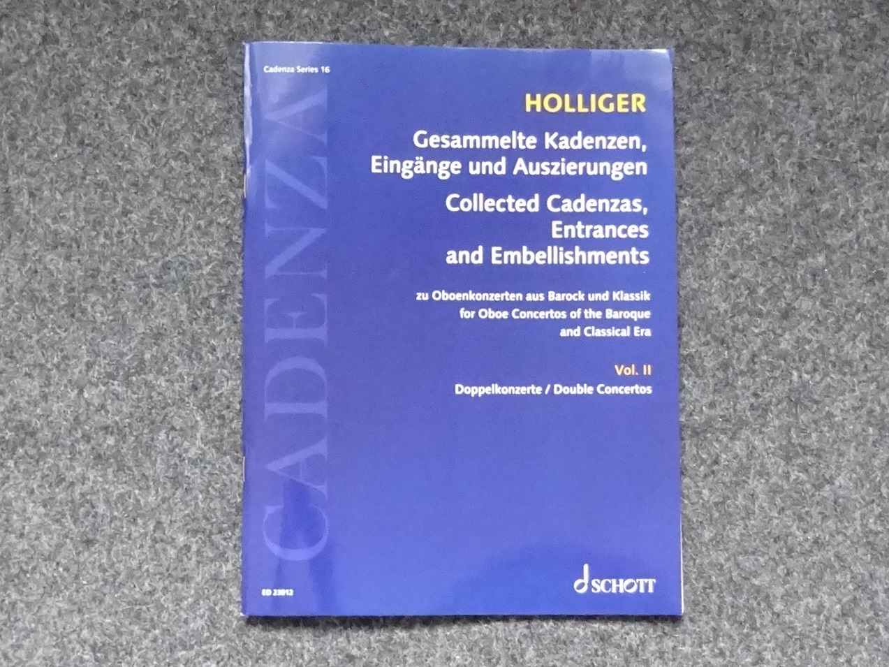 H. Holliger: Gesammelte Kadenzen fr<br>Doppel-Konzerte aus Barock + Klassik