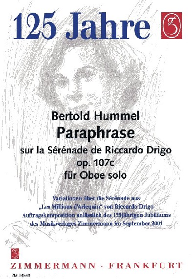 B. Hummel: Paraphrase sur la Serenade<br>de R. Drigo - fr Oboe solo