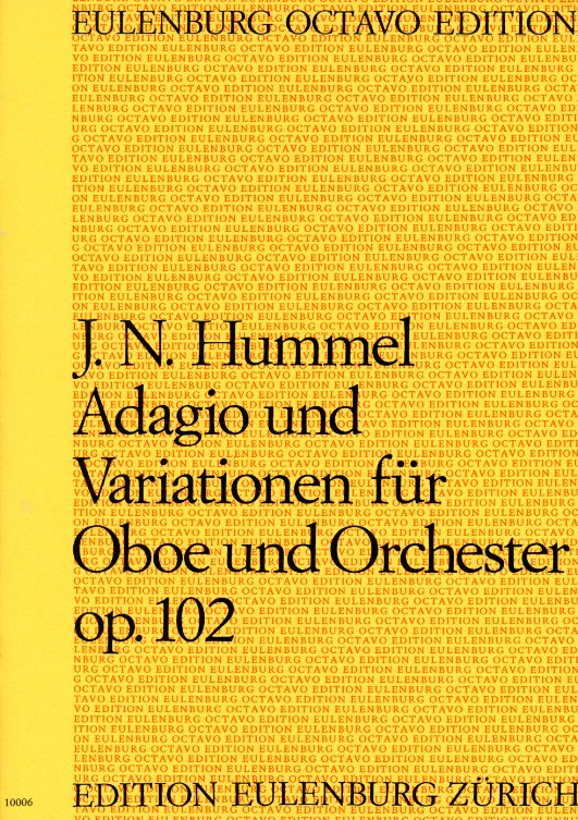 J.N. Hummel: Adagio und Variationen für<br>Oboe + Orch. - Partitur