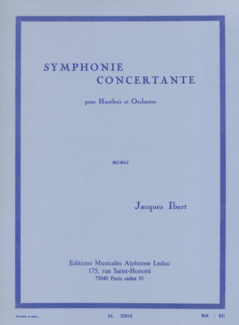 J. Ibert: Symphonie Concertante<br>für Oboe + Orchester - KA