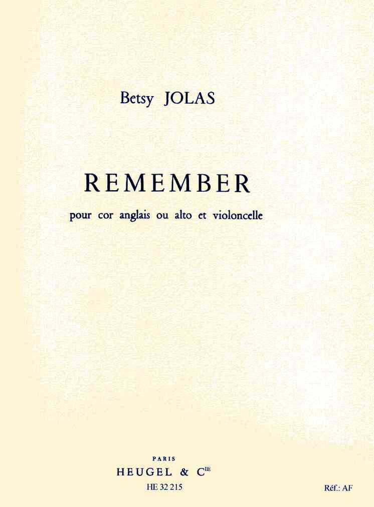 B. Jolas: Remember für Engl. Horn<br>