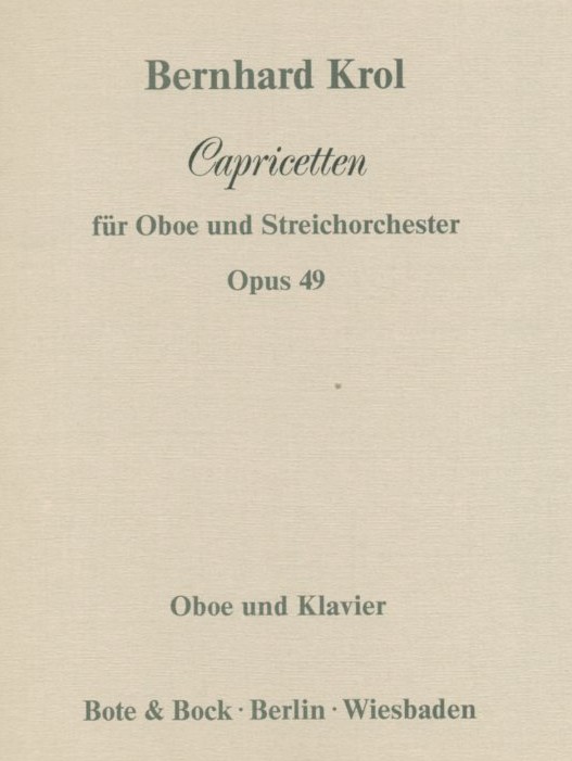 B. Krol: Capricetten fr Oboe +Orchester<br>op. 49 - KA