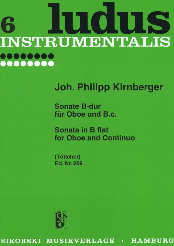 Joh.Ph. Kirnberger: Sonate B-Dur<br>für Oboe + BC - Sikorski