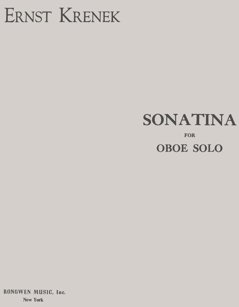 E. Krenek: Sonatina fr Oboe Solo<br>