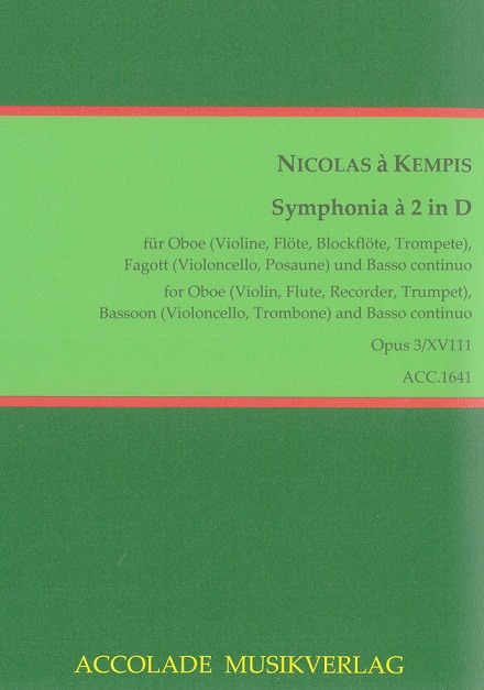 N. Kempis: &acute;Sinfonia a 2&acute; op.3/18<br>(1649) - für Oboe, Fag + BC / Accolade