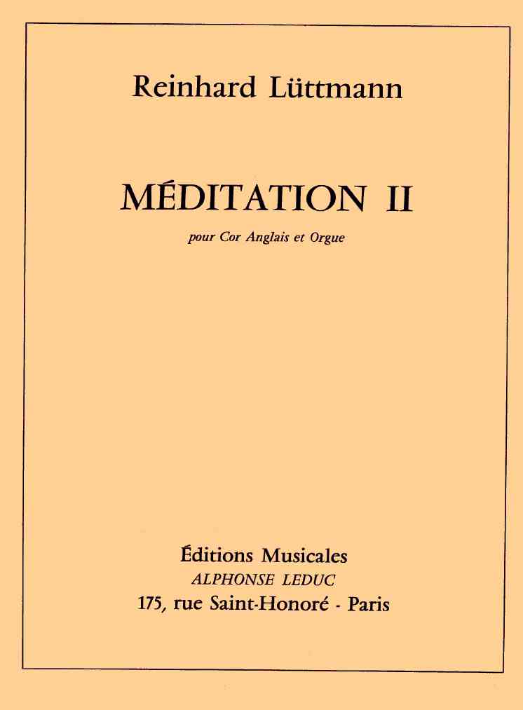 R. Lüttmann: Meditation II für<br>Engl. Horn und Orgel