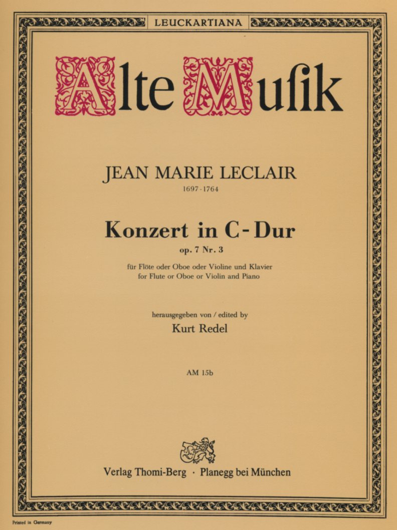 J.M. Leclair: Konzert in C-Dur<br>op.7/3 fr Flte/Oboe + Orch. - KA