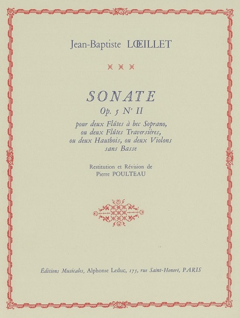 J.B. Loeillet: Sonate op. 5/II<br>fr 2 Oboen